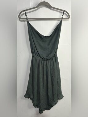 Indah Olive Green Silk Dress Small- New